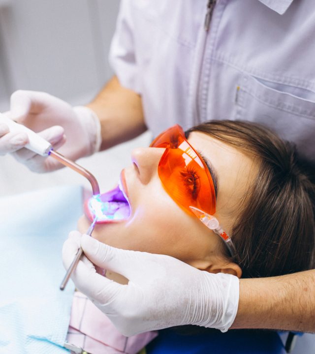 Woman patient at dentist